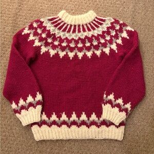 Vintage Red and Cream Wool Sweater